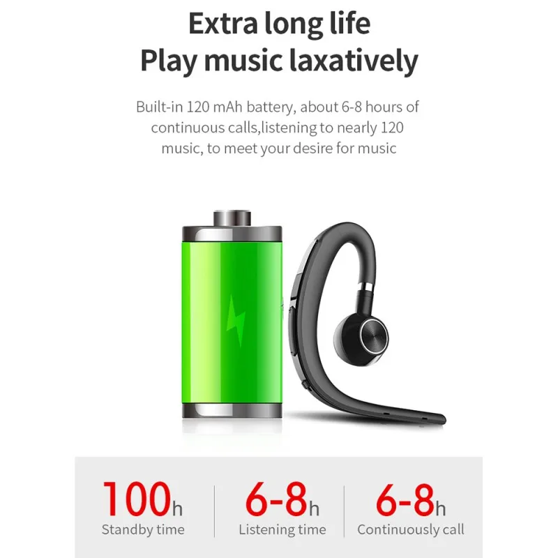 Super In ear Lightweight Comfortable Wireless Bluetooth Headset HD Sound Wireless Sport Earbuds With Mic 8 Hours Playing Time