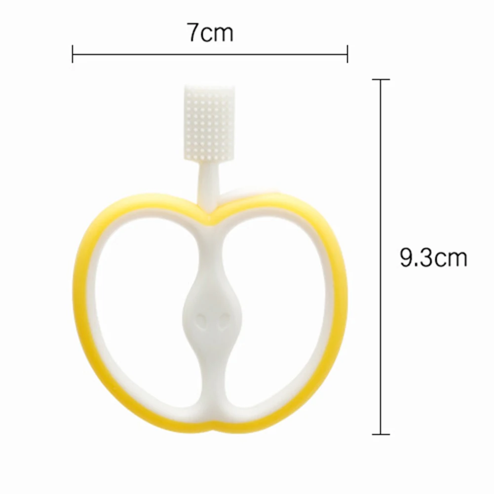 Детский мягкий силиконовый Прорезыватель в форме яблок, Прорезыватель для зубов, устройство для чистки зубов, детское кольцо, прорезыватель, силиконовые бусины, цепочка для самостоятельной сборки