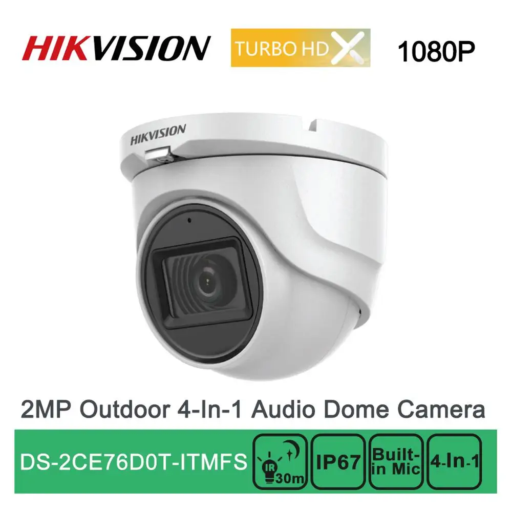 Купольная камера Hikvision Turbo HD DS-2CE76D0T-ITMFS P 2 Мп ИК TVI/AHD/CVI/CVBS 4 в 1 поддержка аудио EXIR