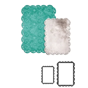 

YaMinSanNiO Nested Lace Die Rectangle Frame Metal Cutting Dies DIY Etched Craft Paper Card Making Scrapbooking Embossing Stencil