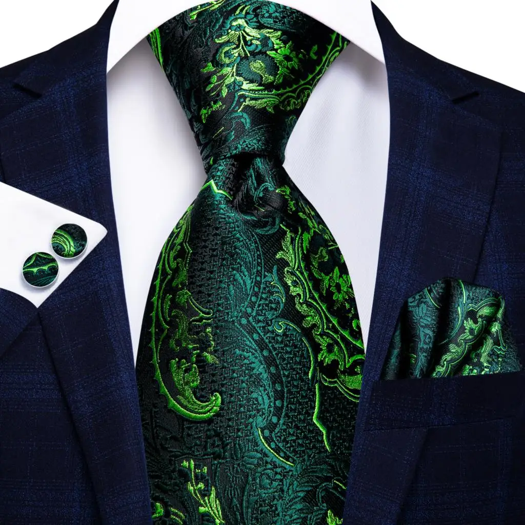 DQT Floreale Paisley Verde Smeraldo Da Uomo Da Sposa Panciotto & Cravatta Set 