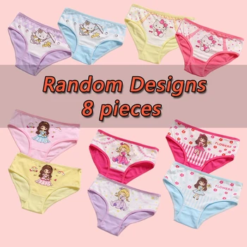 

Random 8 PCS/Lot Girls Cotton Briefs Mashup Pattern & Colors Children Underwear Soft Triangle Panty Kids Panties Child Innerwear