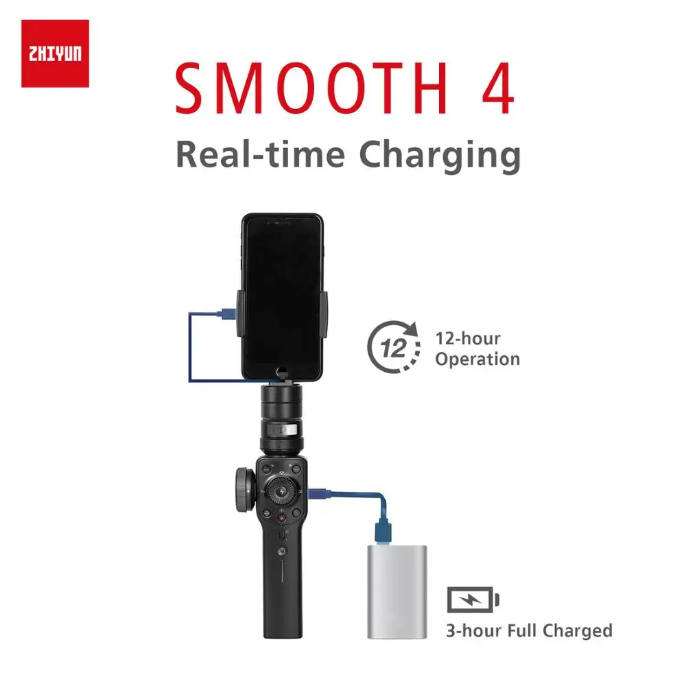 ZHIYUN Smooth 4 Ручной Стабилизатор официальный 3 осевой стабилизатор для экшн камер