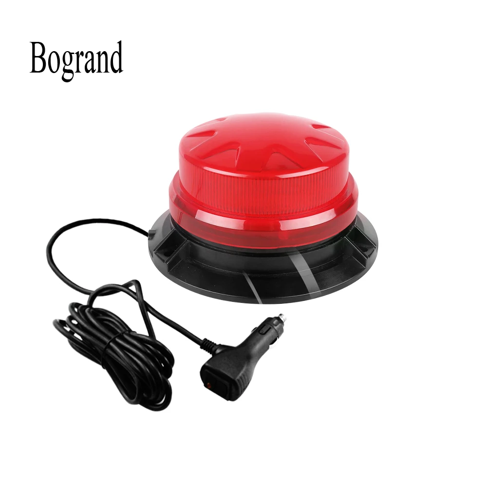 Bogrand-Faro de advertencia estroboscópico de emergencia, luz Led roja giratoria de 9-28V con imán