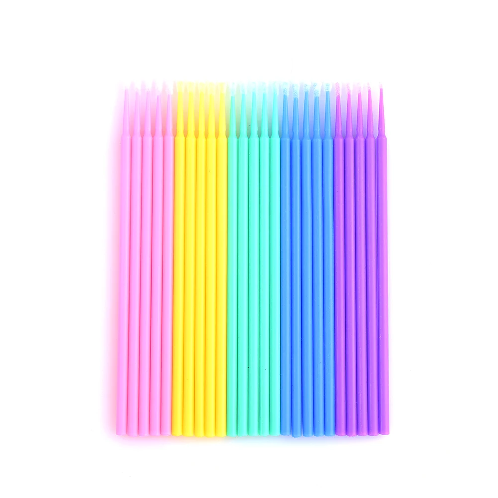 100 шт./упак. микро щетка-тампон одноразовые Microbrush аппликаторы для ресниц для наращивания удалить накладные ресницы из хлопка тампоны