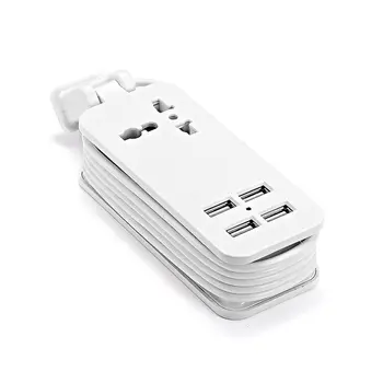 

US Power Strip with 4 Ports USB Charging Station Outlets US CHN Japan Wall Socket 1.5m Cable Power Strip For Traveling