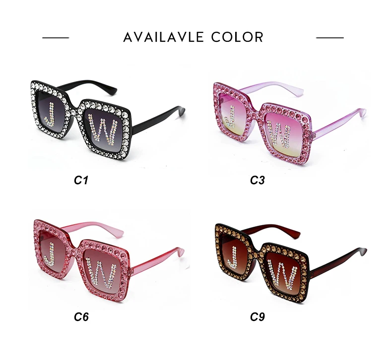 Модные квадратные солнцезащитные очки с бриллиантами Женские Роскошные брендовые тренды преувеличенные розовые черные J& W негабаритные женские очки UV400 Oculos