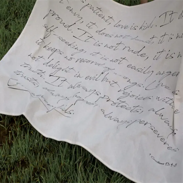 Eredeti Dizájn Szerelem Ode Tapecloth Takaró Terítő Angol Modern Minimalista Északi Ins Dekoráció Esküvői Ajándék Kárpit - Image 4