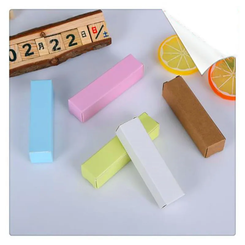 

Красочная упаковка из крафт-бумаги в виде помады коробочка под бальзам для губ чехол для ювелирных изделий мини коробки для конфет для путешествий свадебный подарок на день рождения упаковка