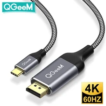 Usb c para displayport cabo (4k @ 60hz), usb 3.1 tipo c (thunderbolt 3 compatível) para dp cabo para macbook 2017 galaxy s9 huawei p20