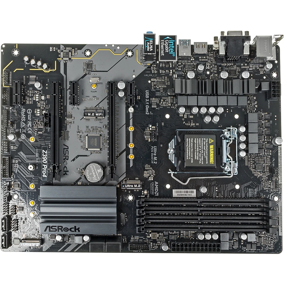 Материнская плата Asrock Z390 PRO4 Soc-1151v2 Intel Z390 4xDDR4 ATX AC`97 8ch(7.1) GbLAN RAID+VGA+DV