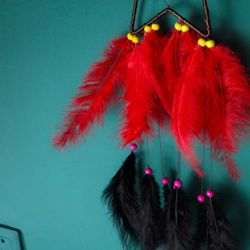 Ловец снов в стиле бохо перо бусина подвесная веревка украшение для комнаты