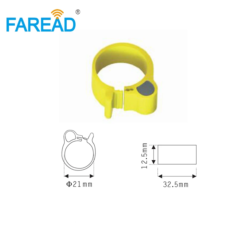 

x100pcs 21mm RFID EM4305 chip 134.2KHz RFID foot tag Ring for Chicken duck gooses ID tagging