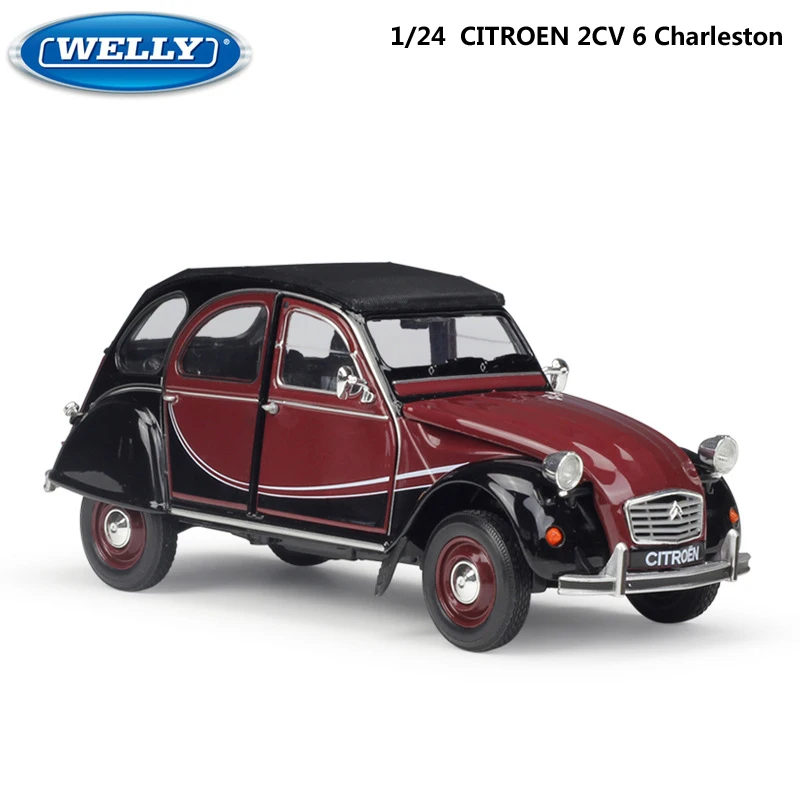 Car-Diecast Welly-Model Vehicle 2CV Gift-Collection Alloy Classic 1:24-Scale 6-Charleston