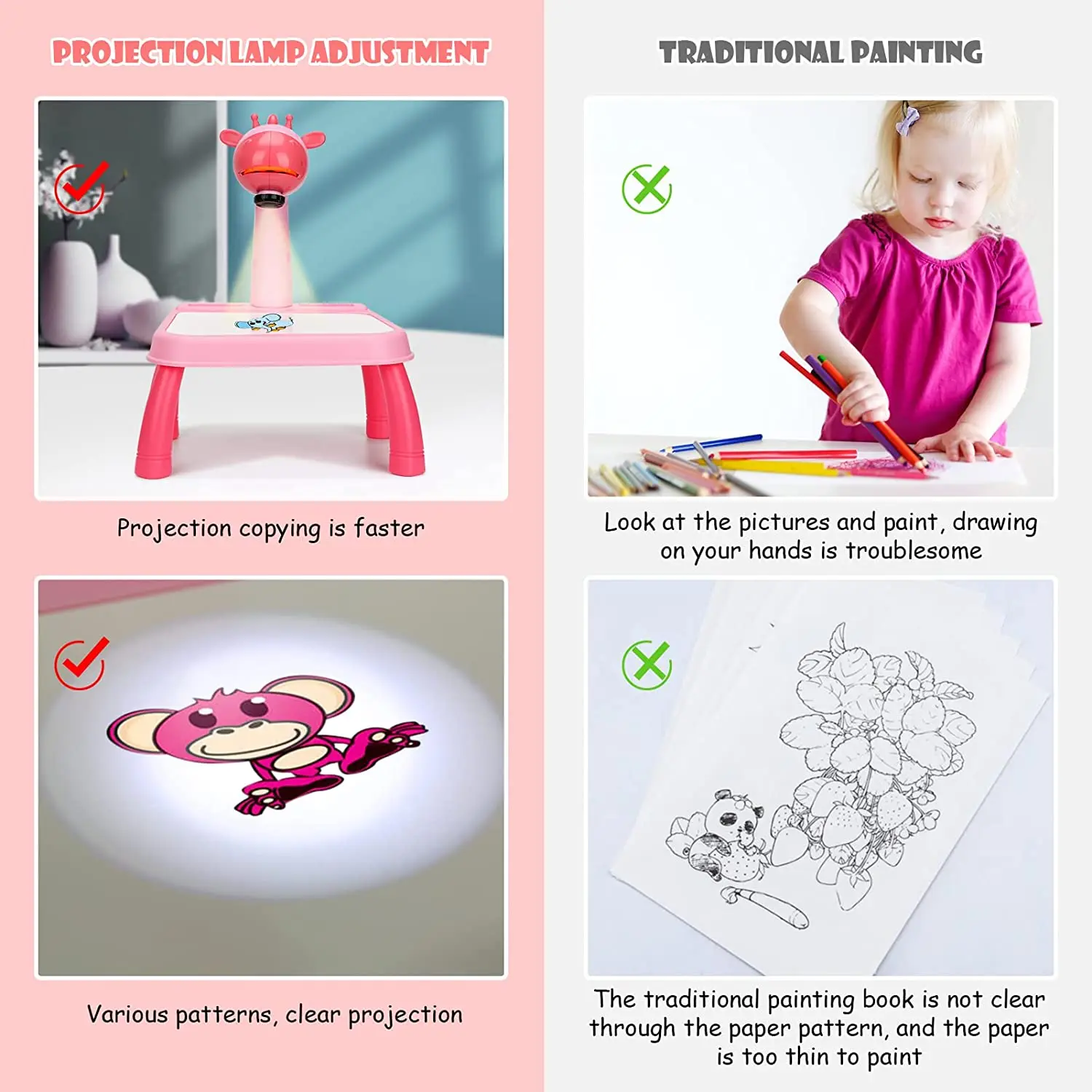 Trace and Draw Projector Toy Kids Drawing Projector Table Child Learning  Desk with Smart Projector with Light Music TP-H - AliExpress