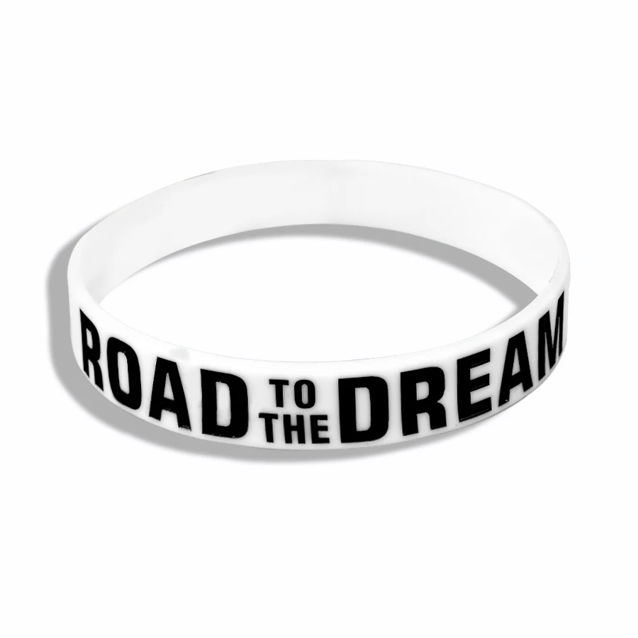 Вдохновляющий браслет из силиконовой резины The Road To Dreams Never Give Up модный на резинке