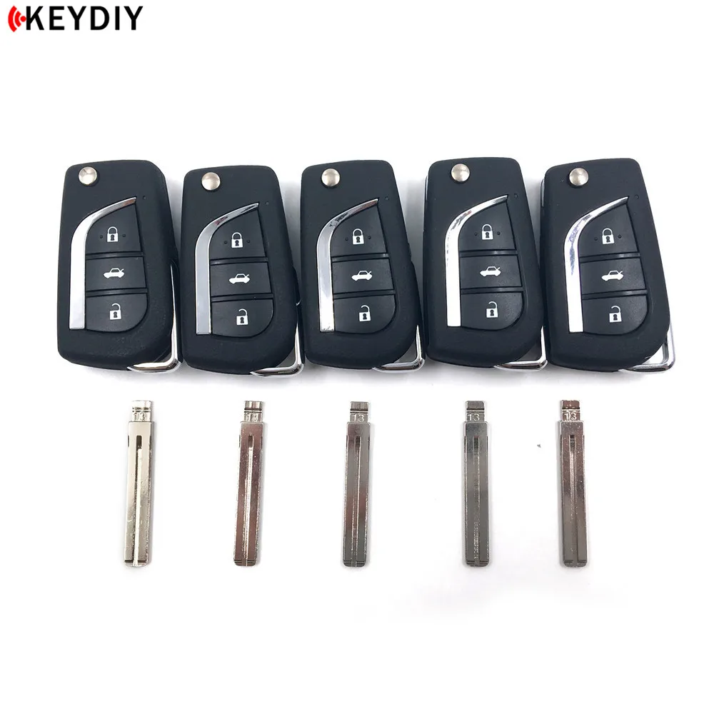 KEYDIY 5PCS NEW KD900 B SERIES REMOTE CONTROL KD B13 WITH 5PCS NO.02/13/21/77 CAR KEY BLADE FOR TOYOTA