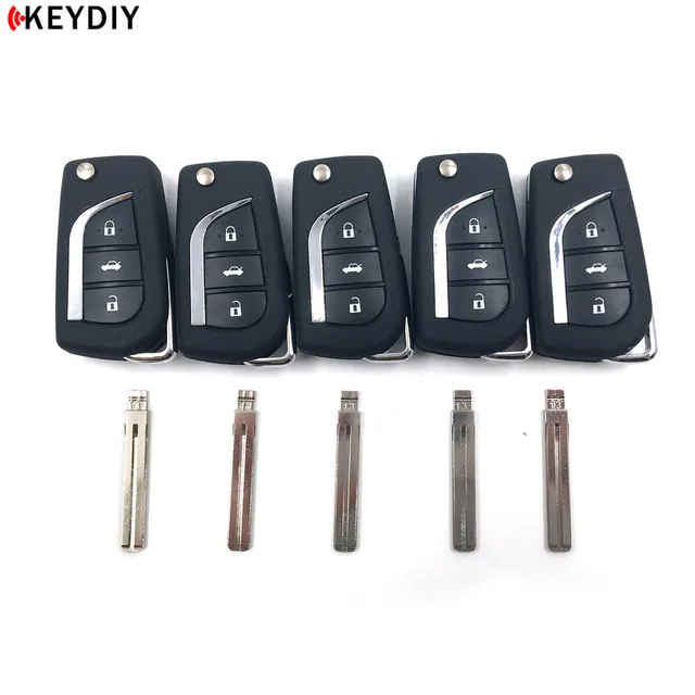 KEYDIY 5pcs New KD900 B Series Remote Control KD B13 With 5pcs NO.02/13/21/77 Car Key Blade For Toyota