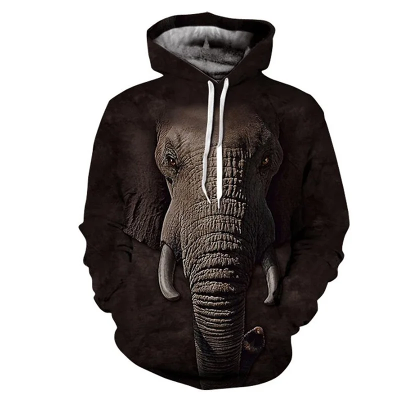 Модная мужская Толстовка Осень Зима 3D толстовки с принтом Осьминог слон животный узор стильная одежда Кепка куртка с принтом