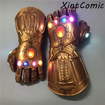 

LED Light Thanos Infinity Gauntlet For Avengers Infinity War Cosplay LED Gloves PVC Action Figure Model Toys Gift Halloween Prop