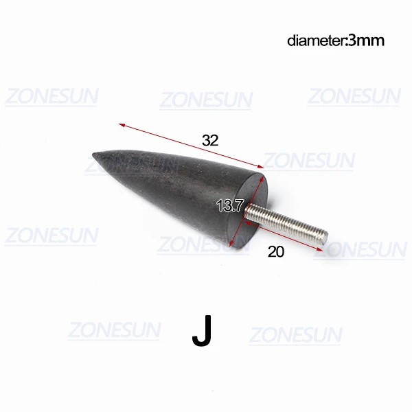 Size J ZONESUN полировщик кожаных кромок для полировки кожи машина для полировки кромок из черного дерева полировщик с кожаным наконечником - Цвет: Size J