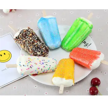 

6Pcs Lifelike Artificial Ice Cream Fridge Magnet Creative Multi-Purpose Artificial Ice Cream Photography Prop Home Decor