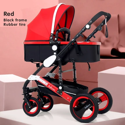 red 2 Belecoo 2 в 1 детская коляска с высоким пейзажем, двухполосная коляска, складной свет, четырехколесный амортизатор, Тролли - Цвет: red 2