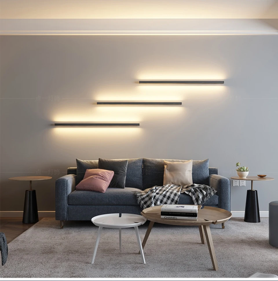 Nordic Minimalist Long Wall Lamp Modern Led Wall light Indoor Living Room bedroom LED Bedside Lamp Home Decor Lighting Fixtures