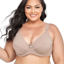 

Women Underwear Large Size Bras 3/4 Cup Underwired Non padded Soft Brassiere Underwear Plus Size 38 40 42-52 D DD E F G Cup