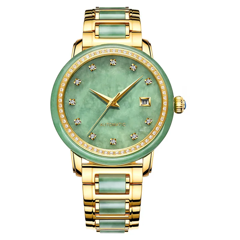 Оригинальные часы yuyuanda jade с бриллиантовым календарем Tourbillon полностью автоматические механические часы для влюбленных - Цвет: see chart