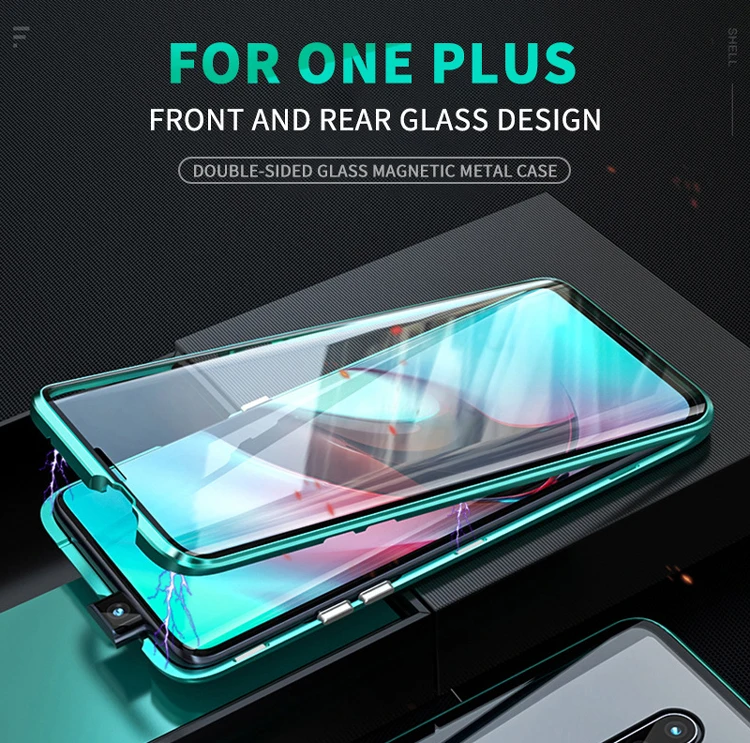 Металлический магнитный чехол для Oneplus 6 ONE Plus 6t магнит Адсорбция двойное стекло для Oneplus 7 7Pro закаленное стекло Двухсторонние cass