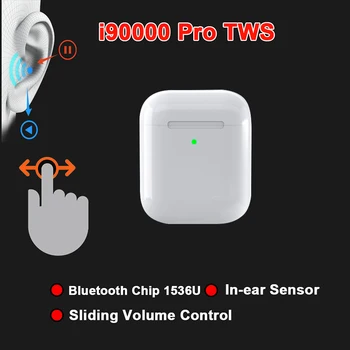 

Original i90000 pro tws Aire 2 6D Super Bass Bluetooth 5.0 Earphone Sliding adjust volume earbuds PK i10000 i50000 i90000 tws