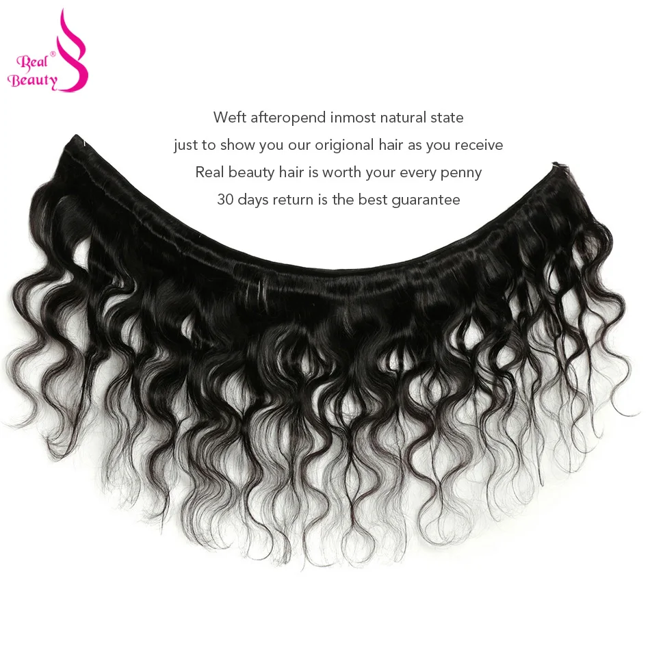 Real Beauty Brazilian Body Wave Hair Weave Bundles 100% Human Hair Bundles Non-Remy Extensions Can Be Dyed 8"-30" Free Ship