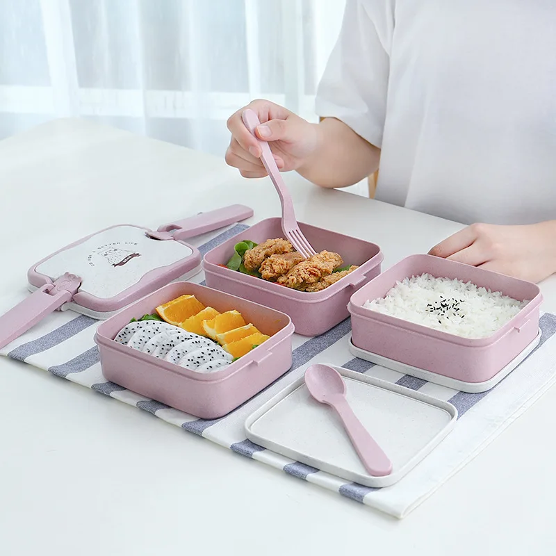 

Three-layer Lunch Box High Capacity Keep Fresh Microwave Oven Food Container Office School Tourism Camping Tableware Bento Box