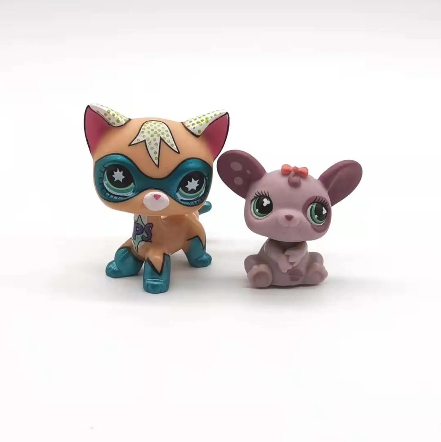 2 шт Редкие игрушки для домашних животных lps, стоящая короткая шерсть, фигурка кошки, котенок, щенок хаски, маленькая коллекция животных для подарка