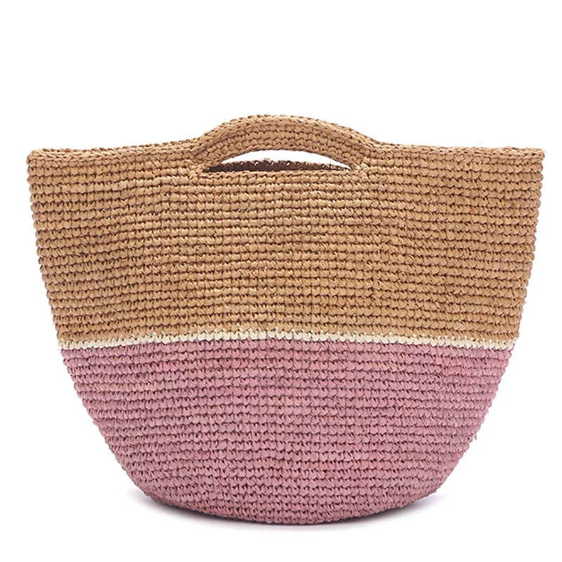

ABSF Women Handbag Summer Beach Bag Handmade Woven Large Capacity Totes Bohemia Straw Women Shoulder Bag New