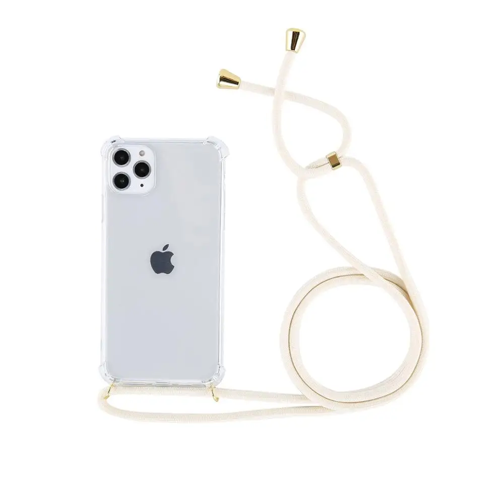 Разноцветный чехол для переноски с ремешком для iPhone 7, 6 S, 8 plus, чехол для телефона с ремешком через плечо, длинная цепочка для iPhone 6, 6 S, 7 plus, чехол с шнуром - Цвет: Beige