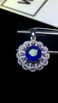 

Sapphire Pendant Real Pure 18 K Gold Jewelry AU750 100% Natural Blue Sapphire Gemstones 1.45ct Pendants for Women Fine Necklace