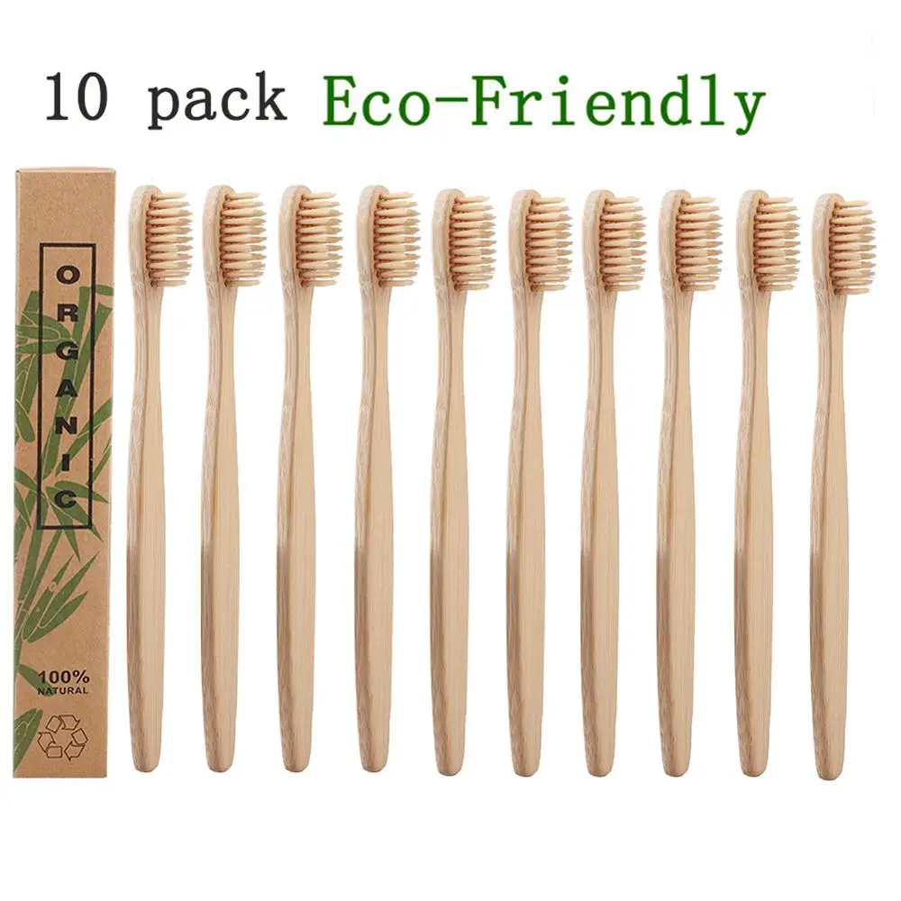 10 шт. бамбуковые зубные щетки с мягкой щетиной для ухода за полостью рта дорожная зубная щетка