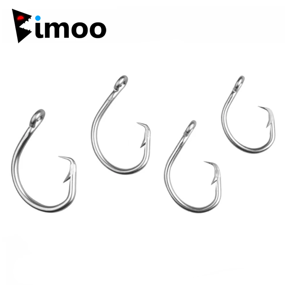 Bimoo 1pc Circle Tuna Hook for Fishing High Carbon Steel Saltwater Fishing  Fishhook 12/0 14/0 16/0 18/0 Sea Fishhooks