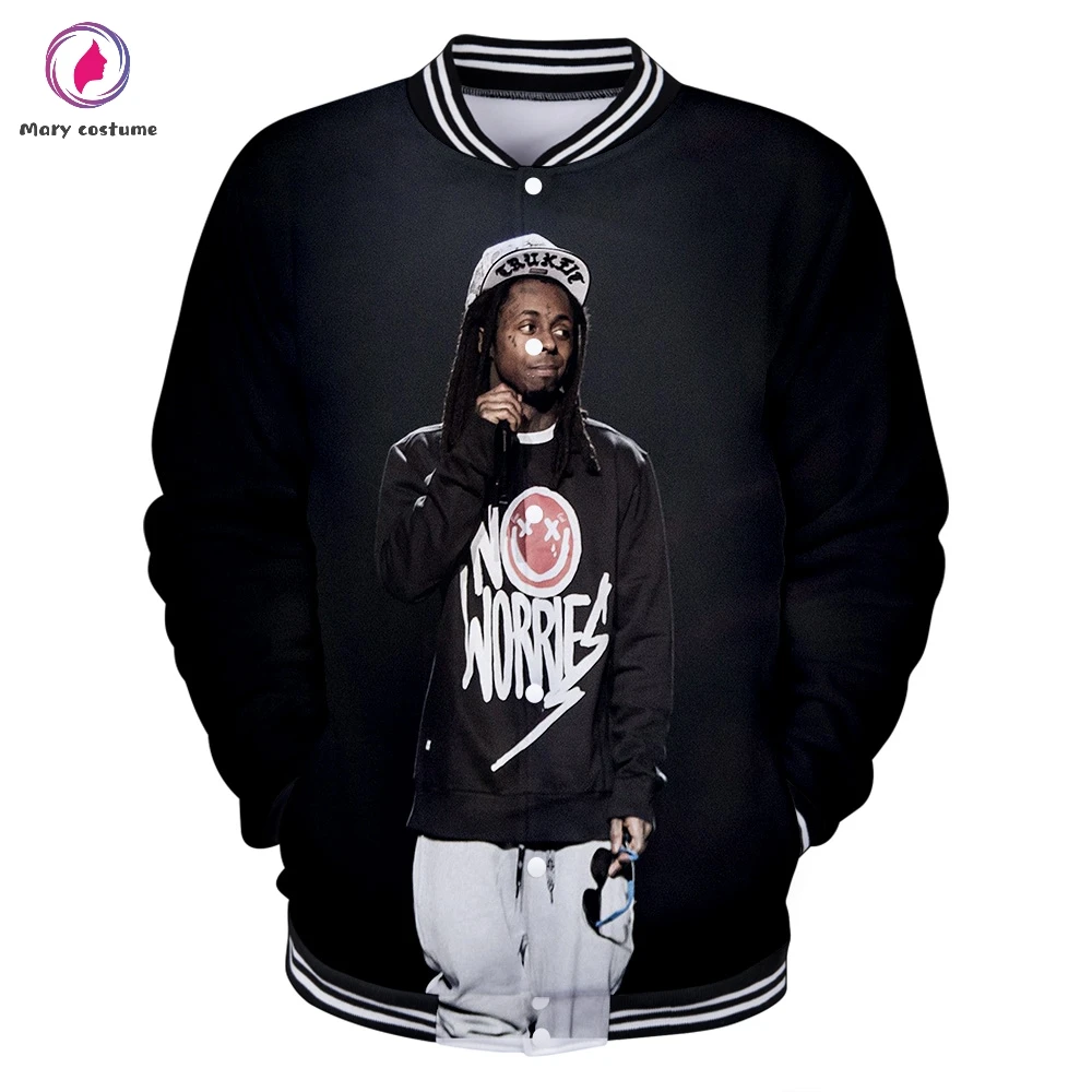 Lil Wayne полиэстер Повседневный тонкий бейсбольной куртке модная бейсбольная форма тренд Повседневная Harajuku уличная