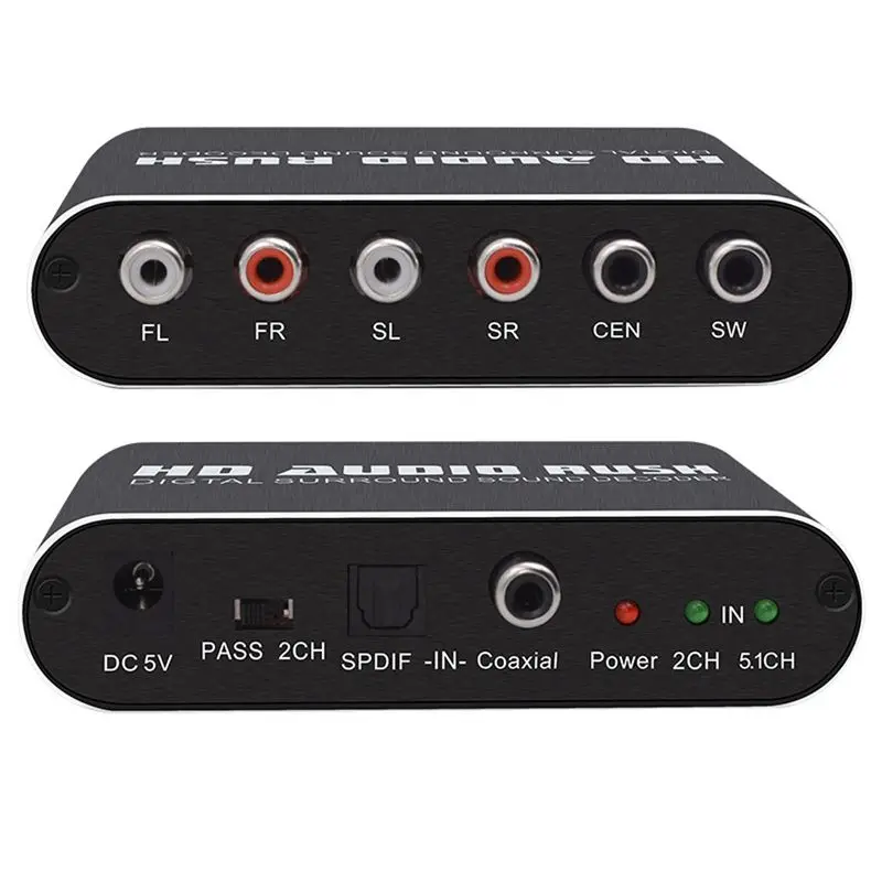  Hd Audio Rush Digitale Decodificatore Audio Surround a 5.1 Canali Spdif Ottico/Coassiale Dolby AC3/