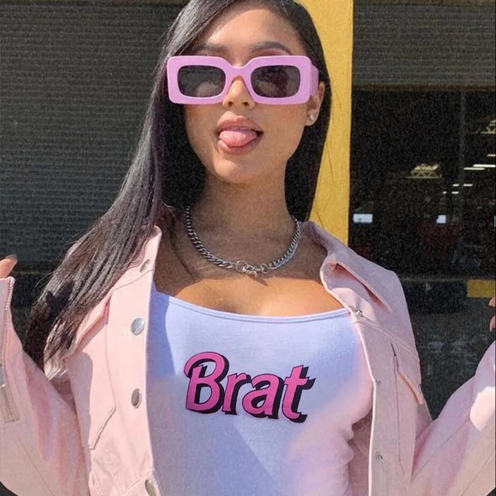 2020 cheap short sports bra Teen Girls summer tees letter printed Brat Tops Cotton Sexy T-Shirts kaguster sexy top Camis Women