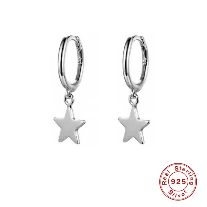 silver Серебро 925 пробы Серьги женские модные звезды Крест Звезда очаровательные гвоздики серьги дружеский подарок подростковые девушки друзья A30 - Окраска металла: silver