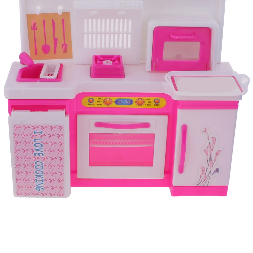 29Pcs Kitchen Refrigerator Cooking Bench Food Drinks Milk Juice Bread Spatula Kitchenware Set For 1/6  Blythe Dolls Accessories