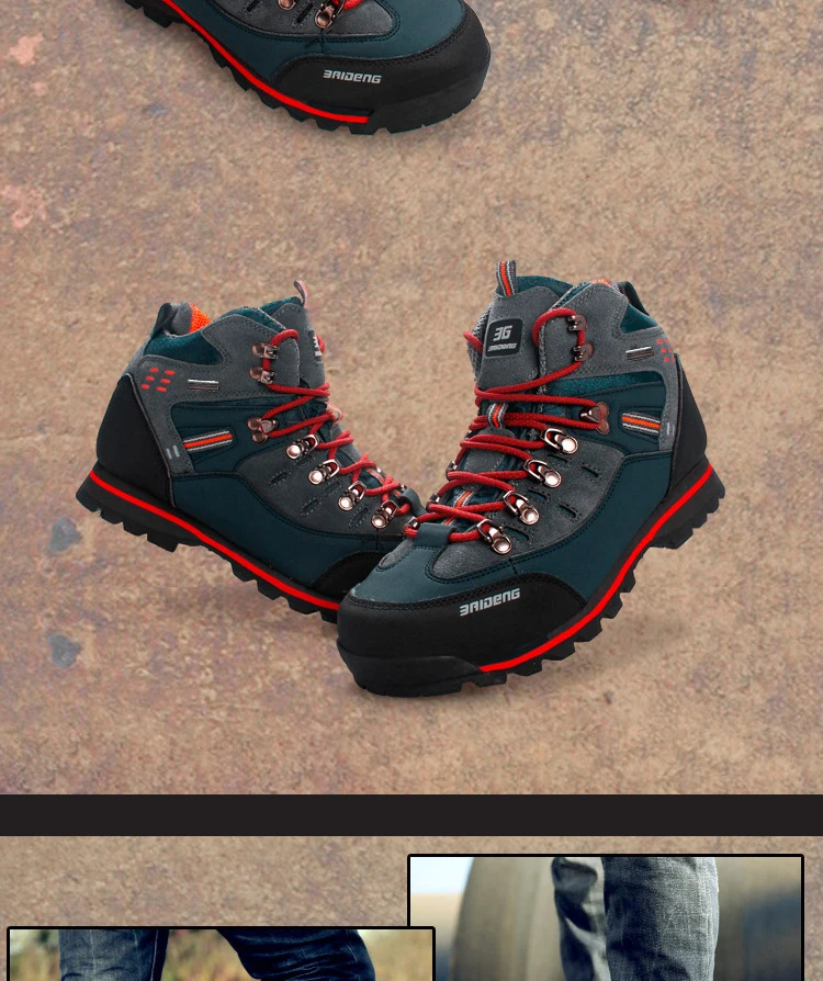 Обувь с высоким берцем износостойкая Пеший Туризм обувь нескользящие спортивные горные ботинки Для Мужчин's амортизация осень большой Размеры Уличная обувь