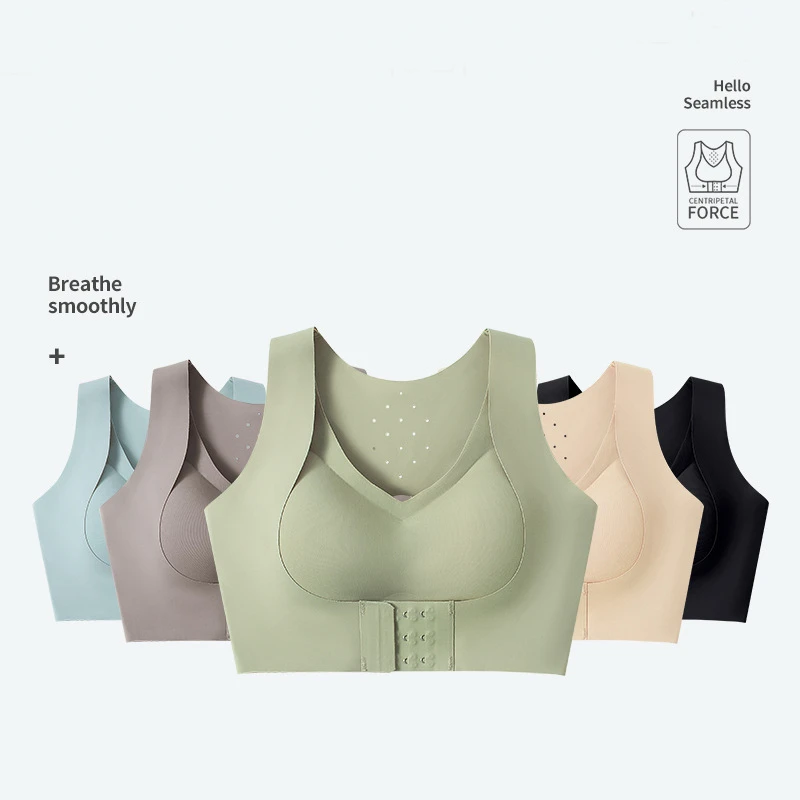 1pcs/2pcs/3pcs Women Bras For Women Push Up Bra Posture Corrector Bralette  Front Closure Female Underwear Cross Back Top Bras