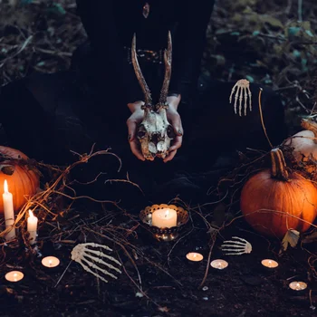 

5 Pairs of Halloween Skull Hands Props Haunted House Accessory Scary Props Grey