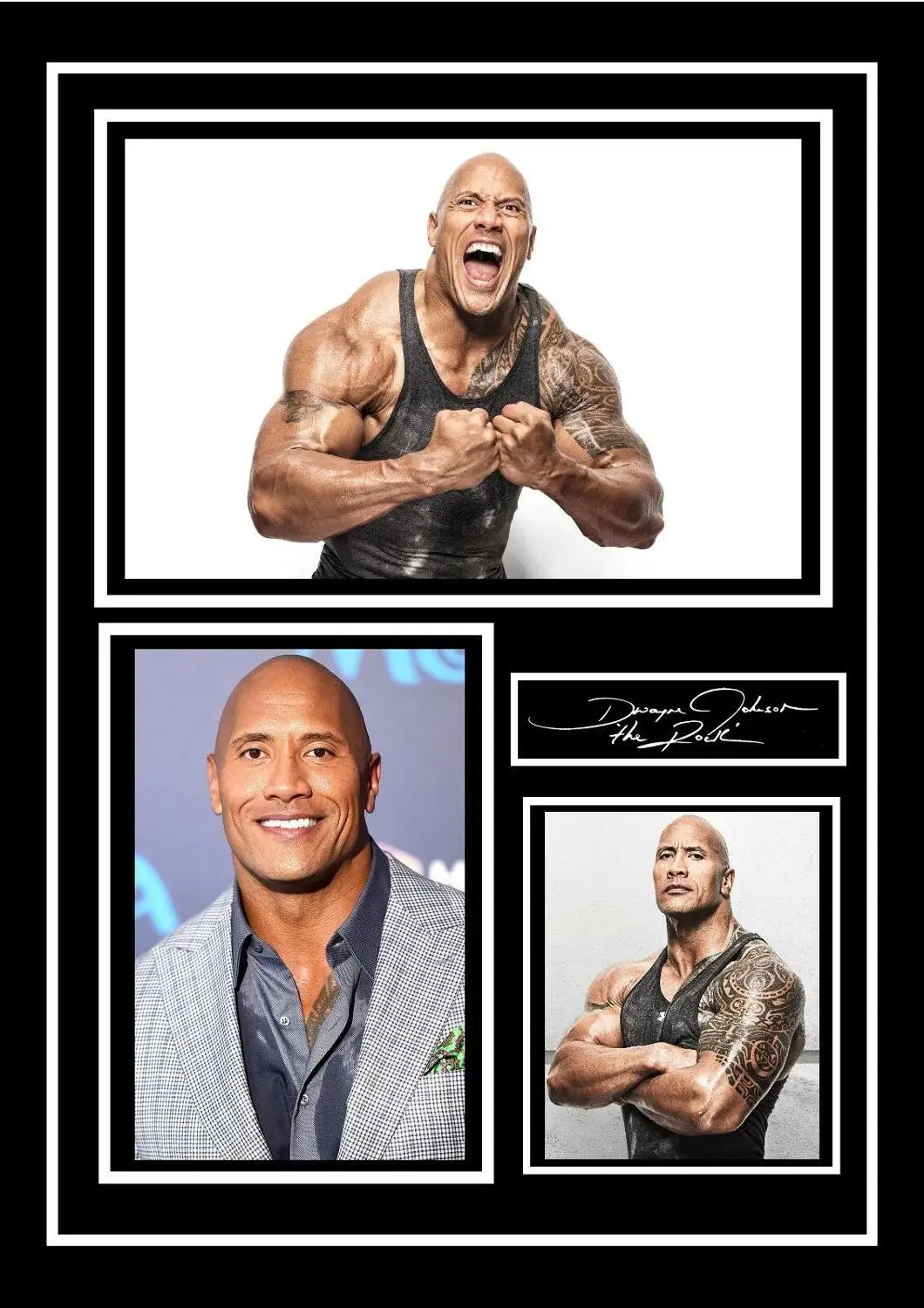 DWAYNE JOHNSON / THE ROCK SIGNED AUTOGRAPHED PRINT paintings canvas Prints Wall Art For Living Room Bedroom Decor | Дом и сад