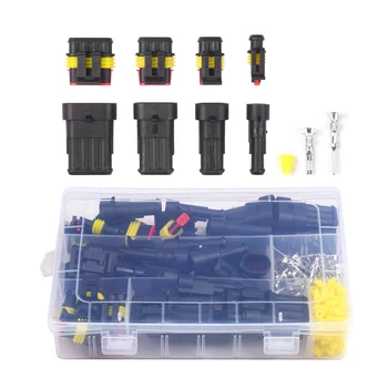 

306PCS/Box Waterproof Electrical Connectors 1/2/3/4 Pin Electrical Terminals Pin Way Wire Connector Plug Connections forBoat Car